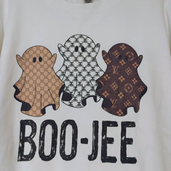 Halloween Sweatshirt BooJee Boujee Ghosts Designer Sheets Spooky Kawaii Fashion - Picture 4 of 10